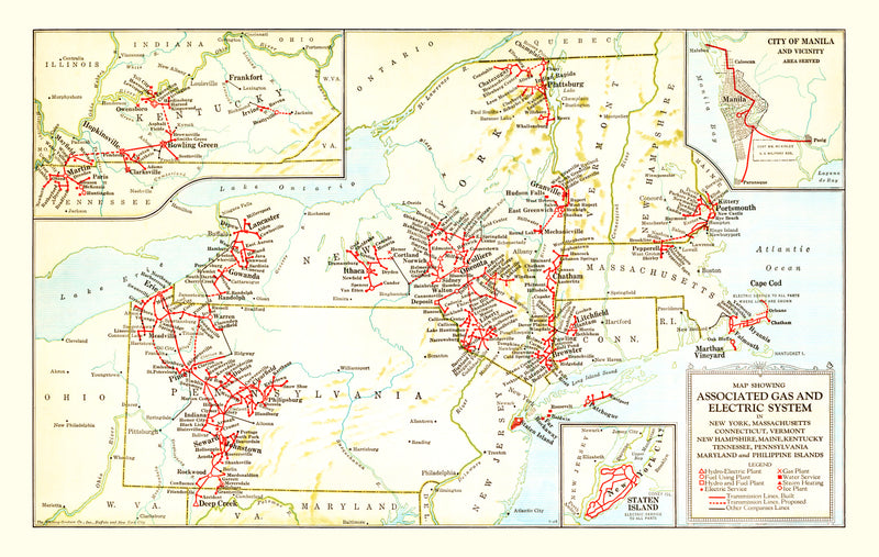 Size comparison using Vintage Map of New York 1926
