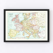 Europe Vintage Map 1926