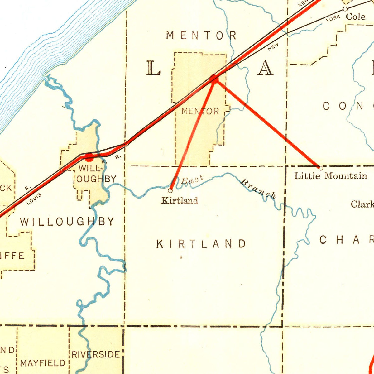 Restored historic details from the 1926 city map of Cleveland, Ohio