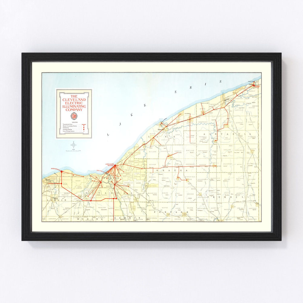 Cleveland Vintage Map 1926