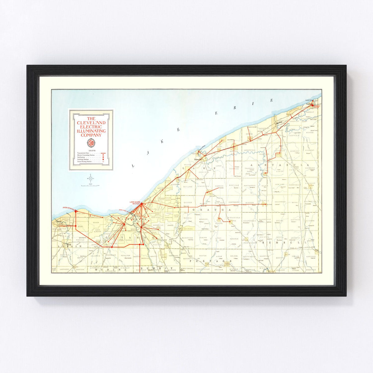 Cleveland Vintage Map 1926