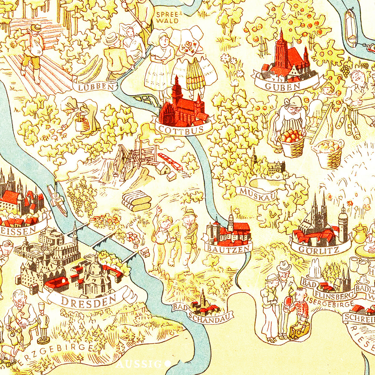 Restored historic details from the 1936 country map of County