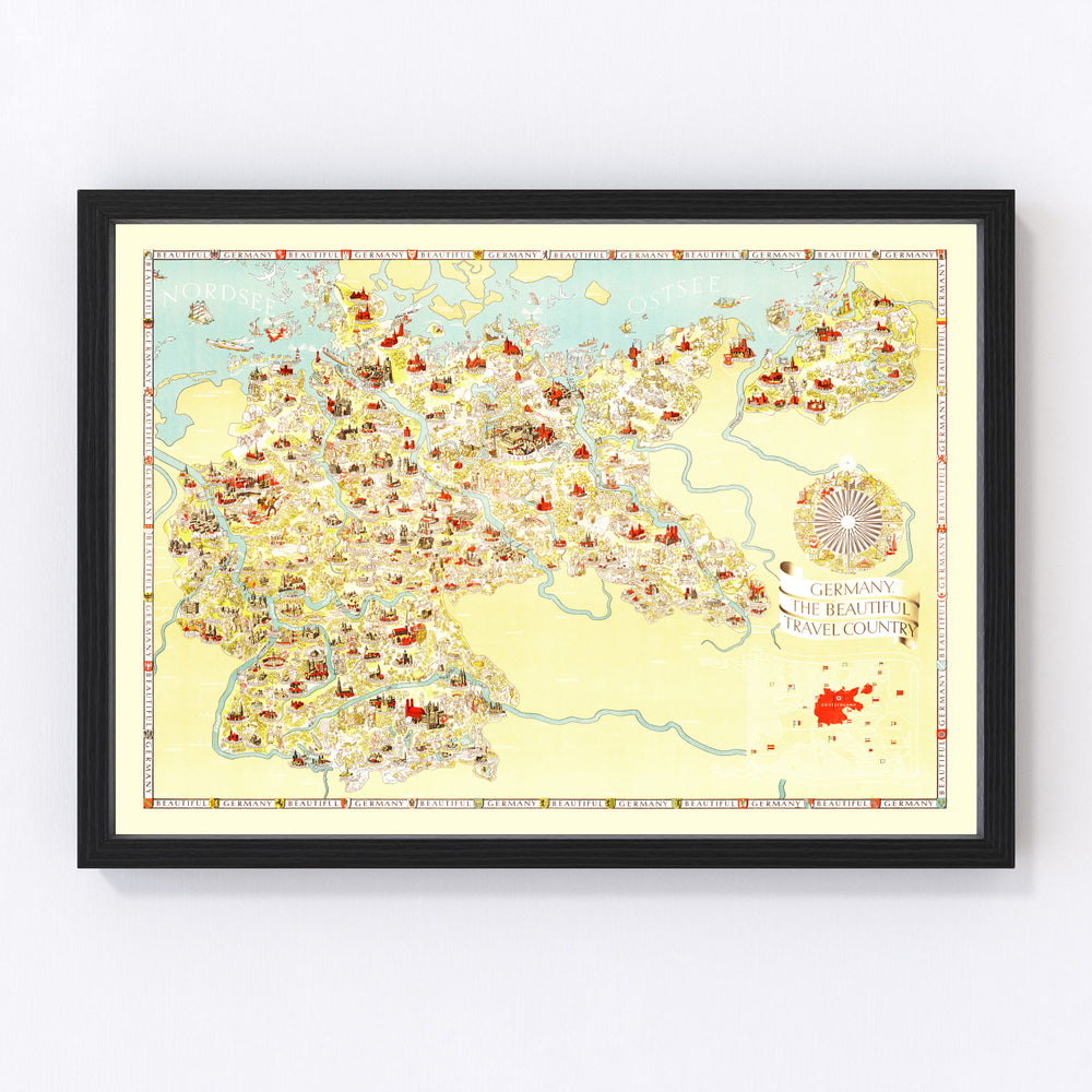 Germany Vintage Map 1936