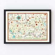 The Great Smoky Mountains National Park Vintage Map 1939