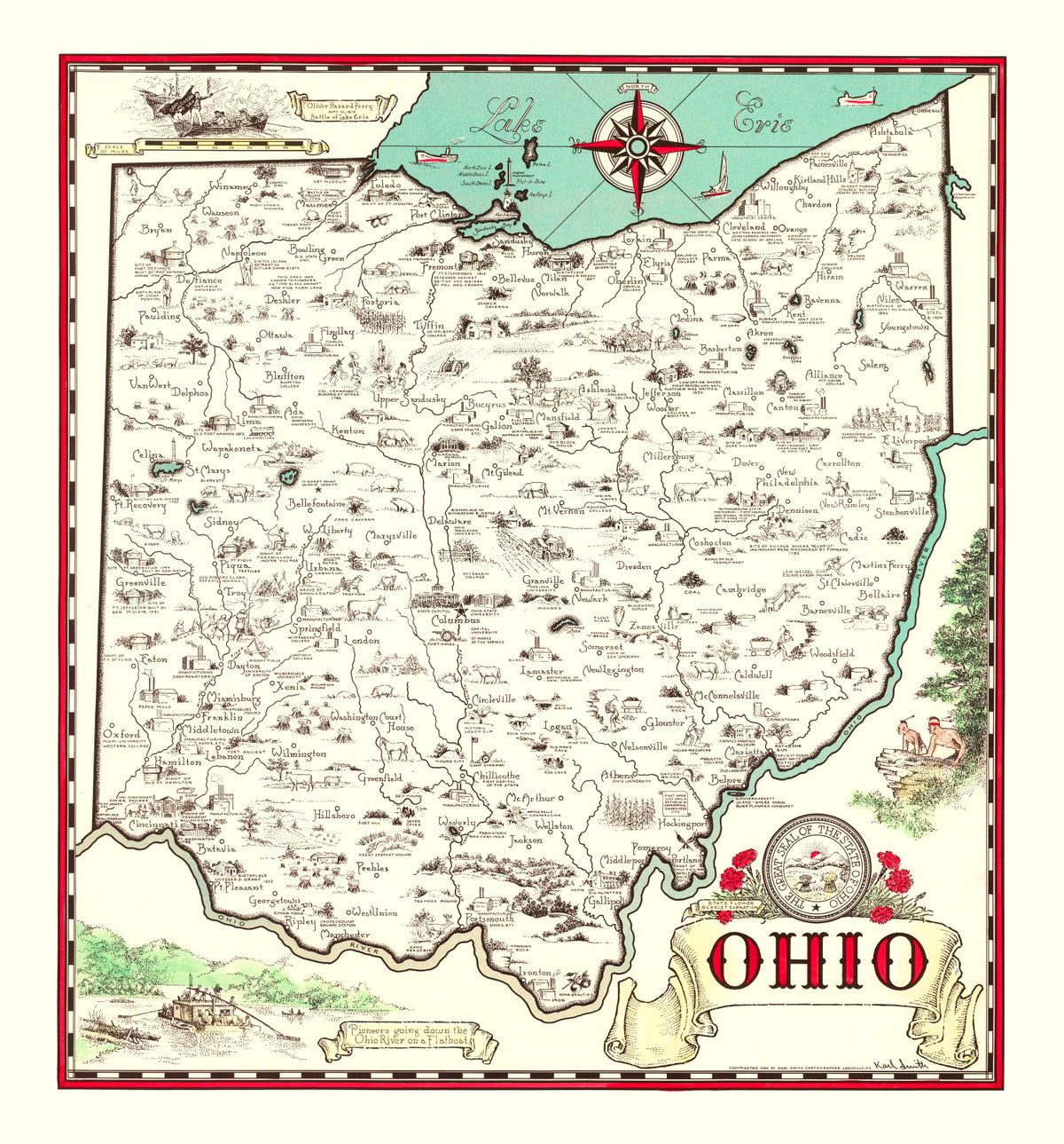 Preview of Vintage Map of Ohio 1940