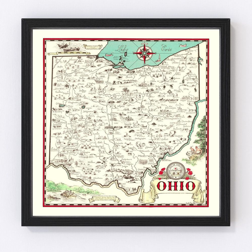 Ohio Vintage Map 1940