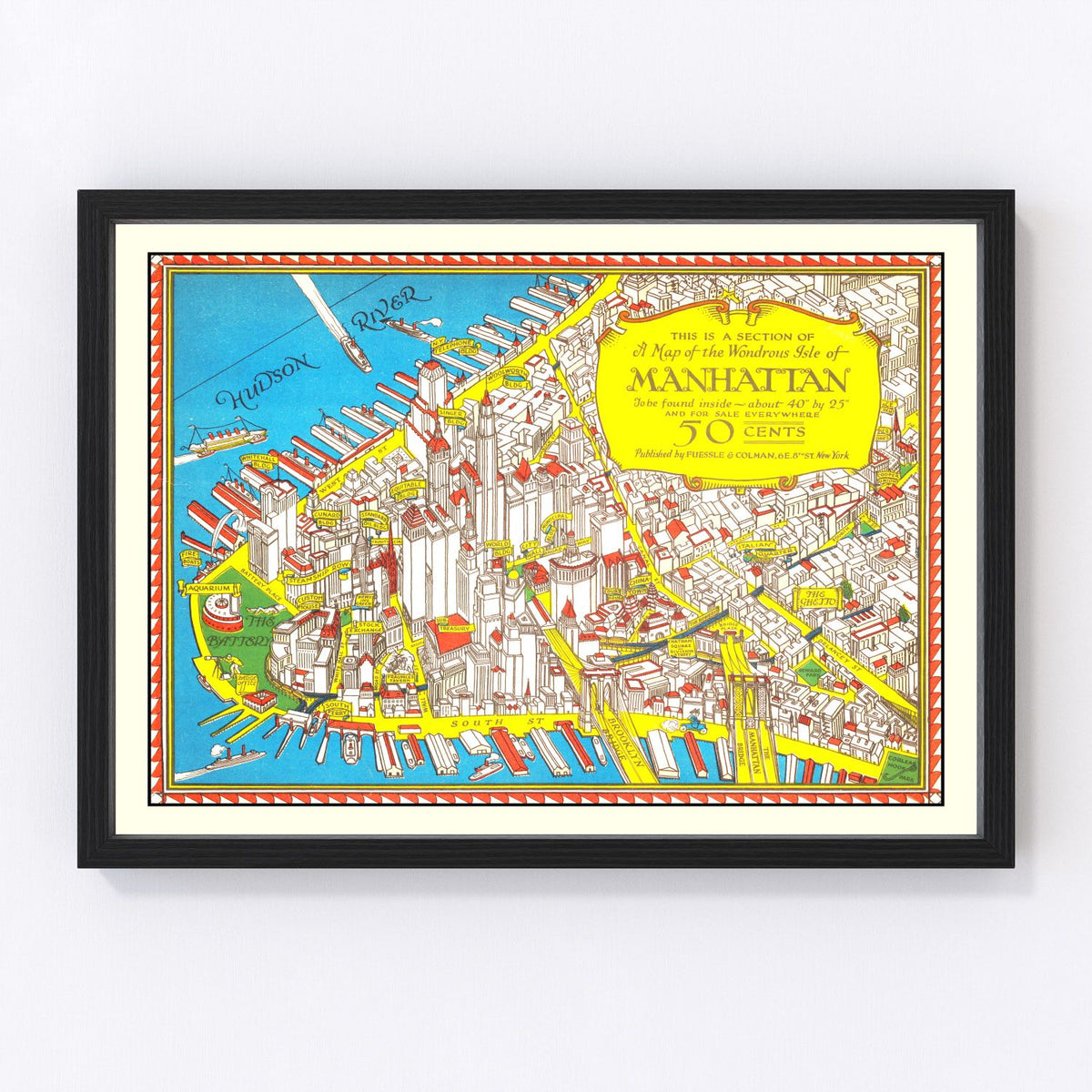 Manhattan Vintage Map 1926