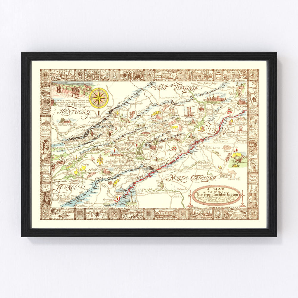 Appalachia Vintage Map 1950