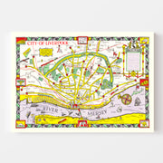 Vintage Map of Liverpool, England 1934
