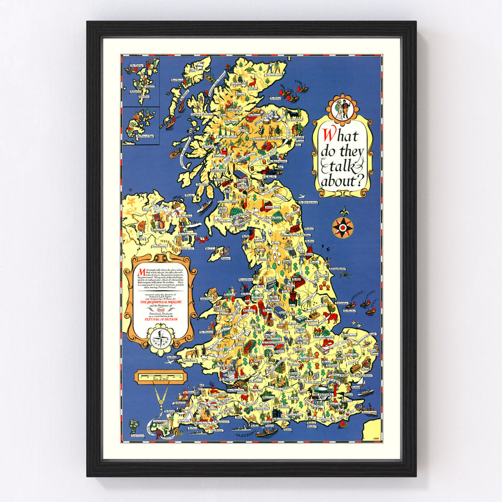 Great Britain Vintage Map 1951