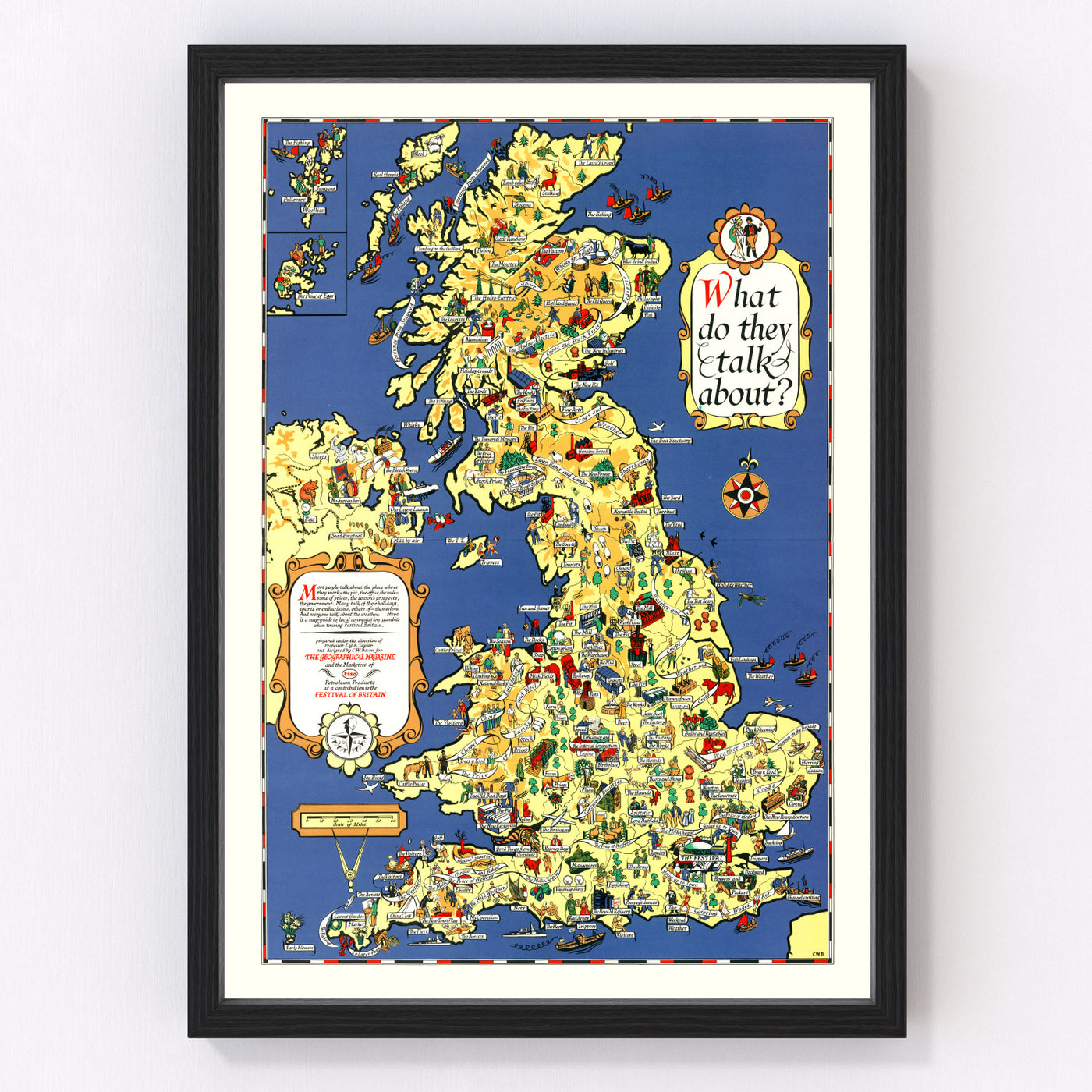 Great Britain Vintage Map 1951
