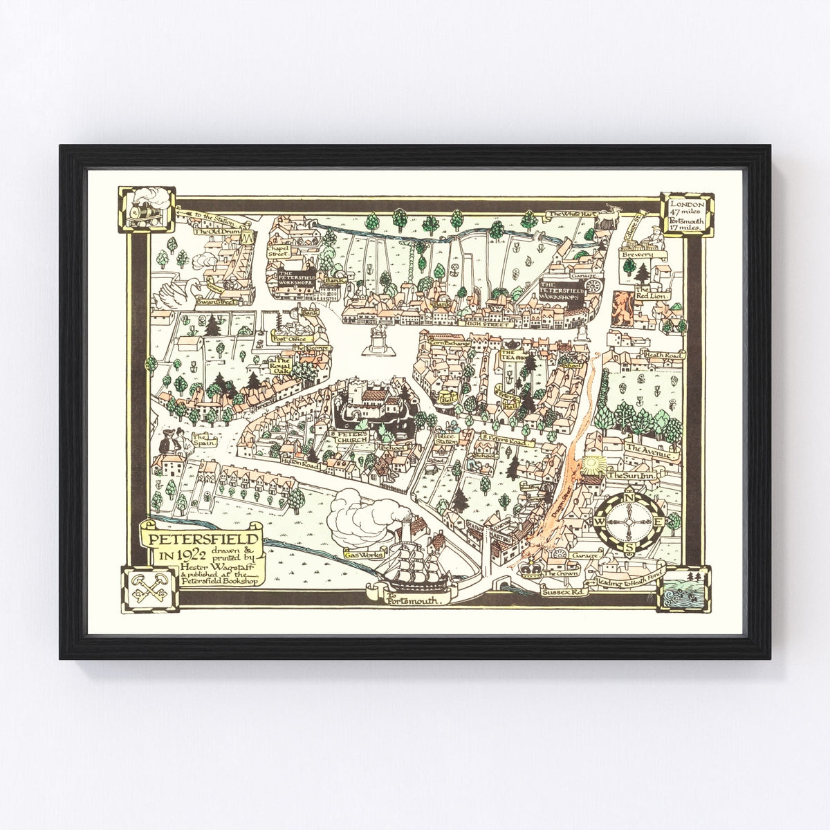 Petersfield Vintage Map 1922
