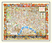 Vintage Map of London, England 1948