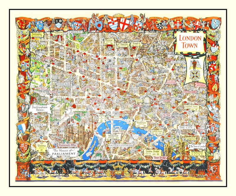 Size comparison using Vintage Map of London, England 1948