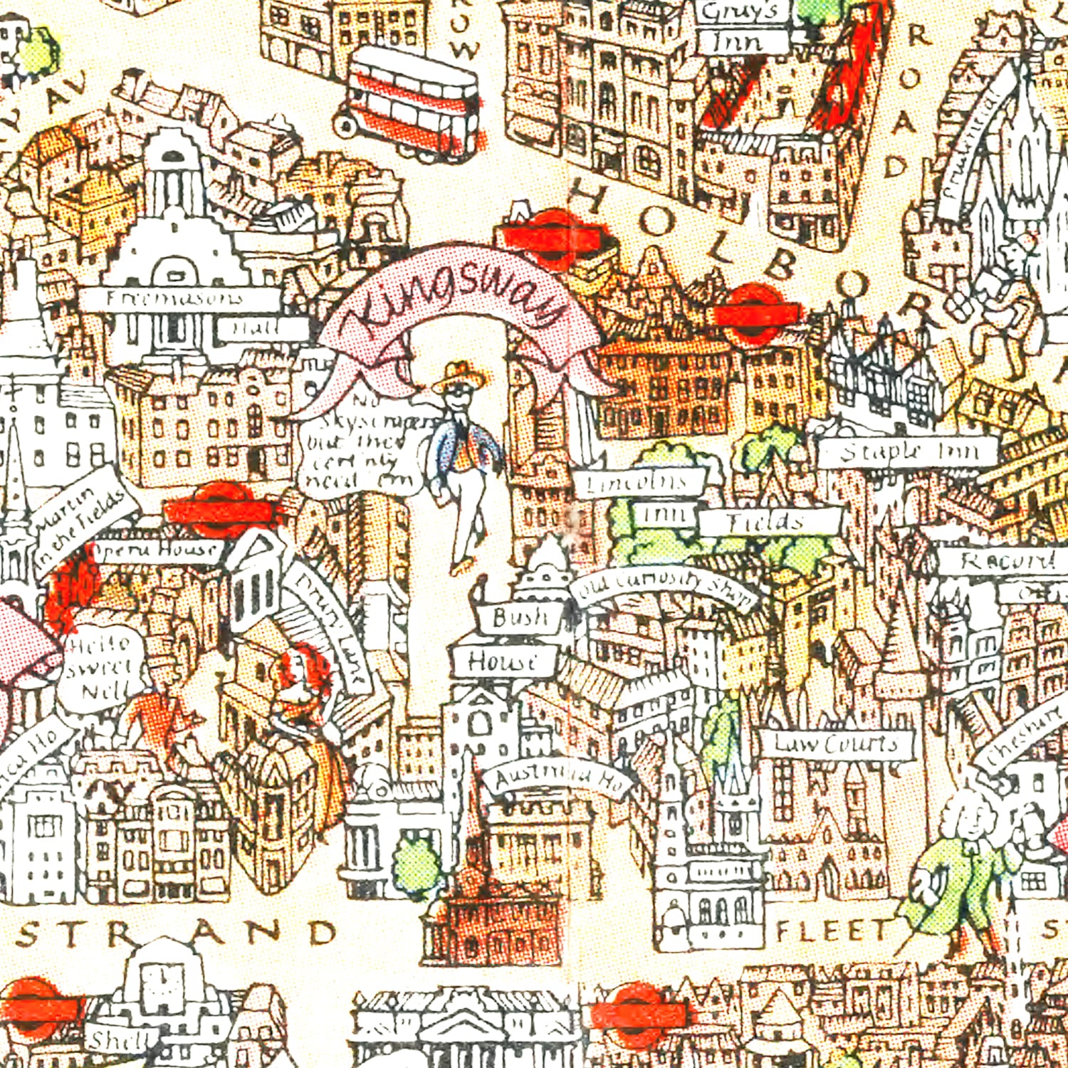 Restored historic details from the 1948 city map of London