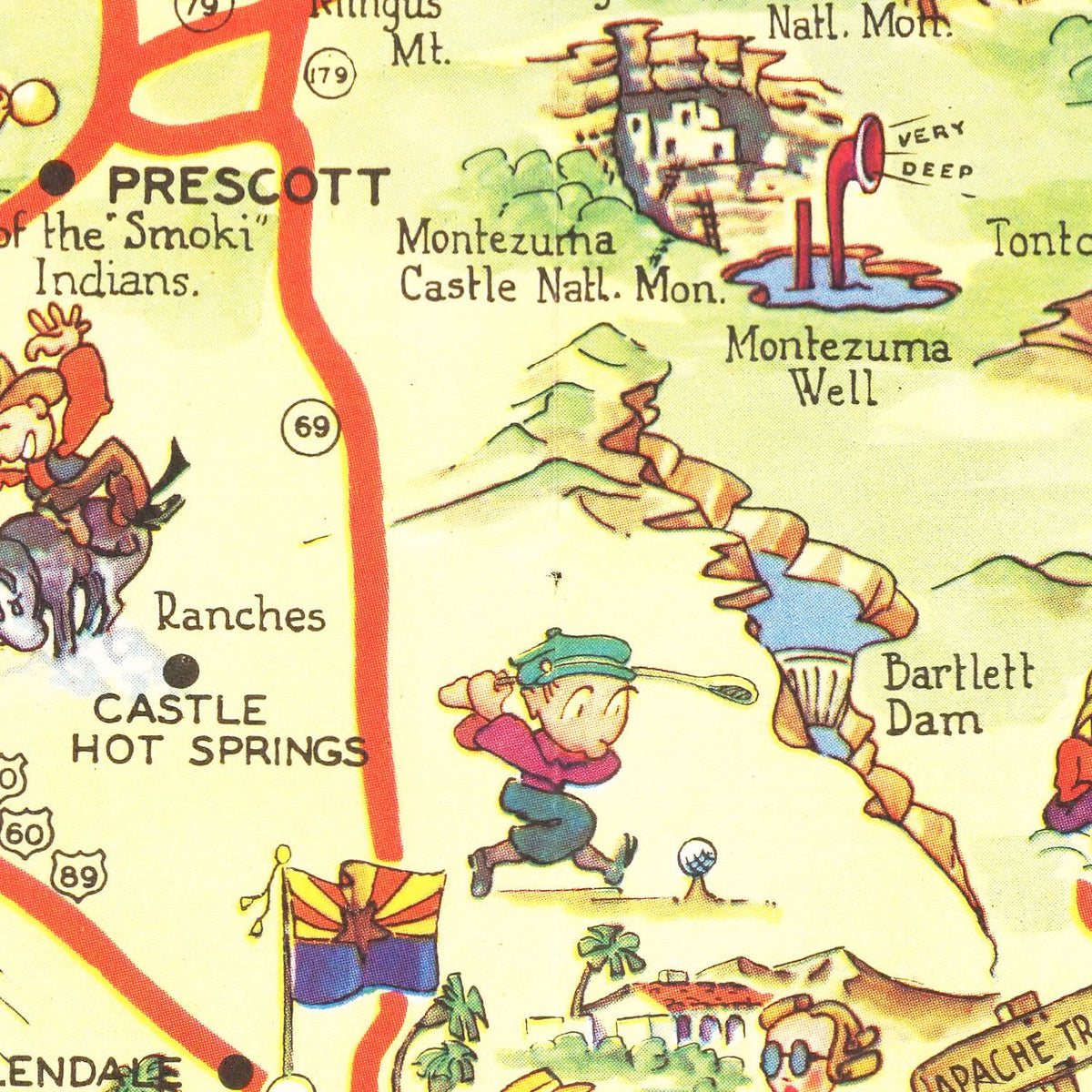 Restored historic details from the 1942 state map of County, Arizona