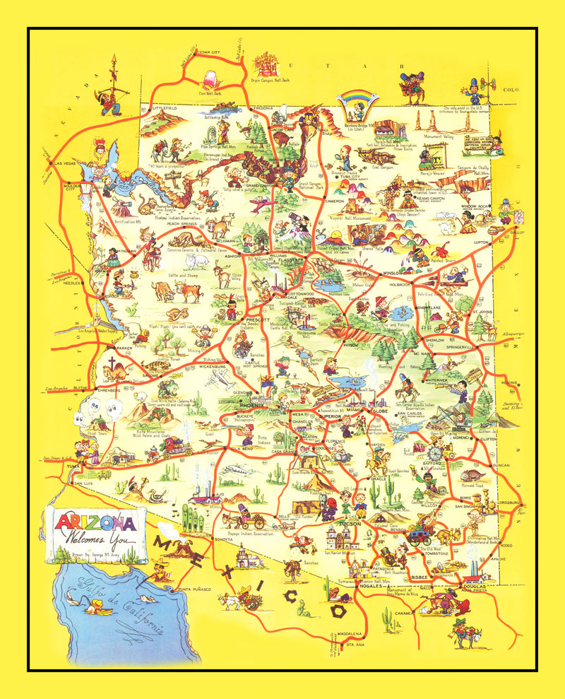 Size comparison using Vintage Map of Arizona 1942
