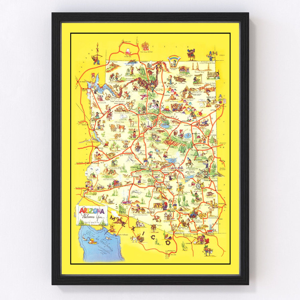 Arizona Vintage Map 1942