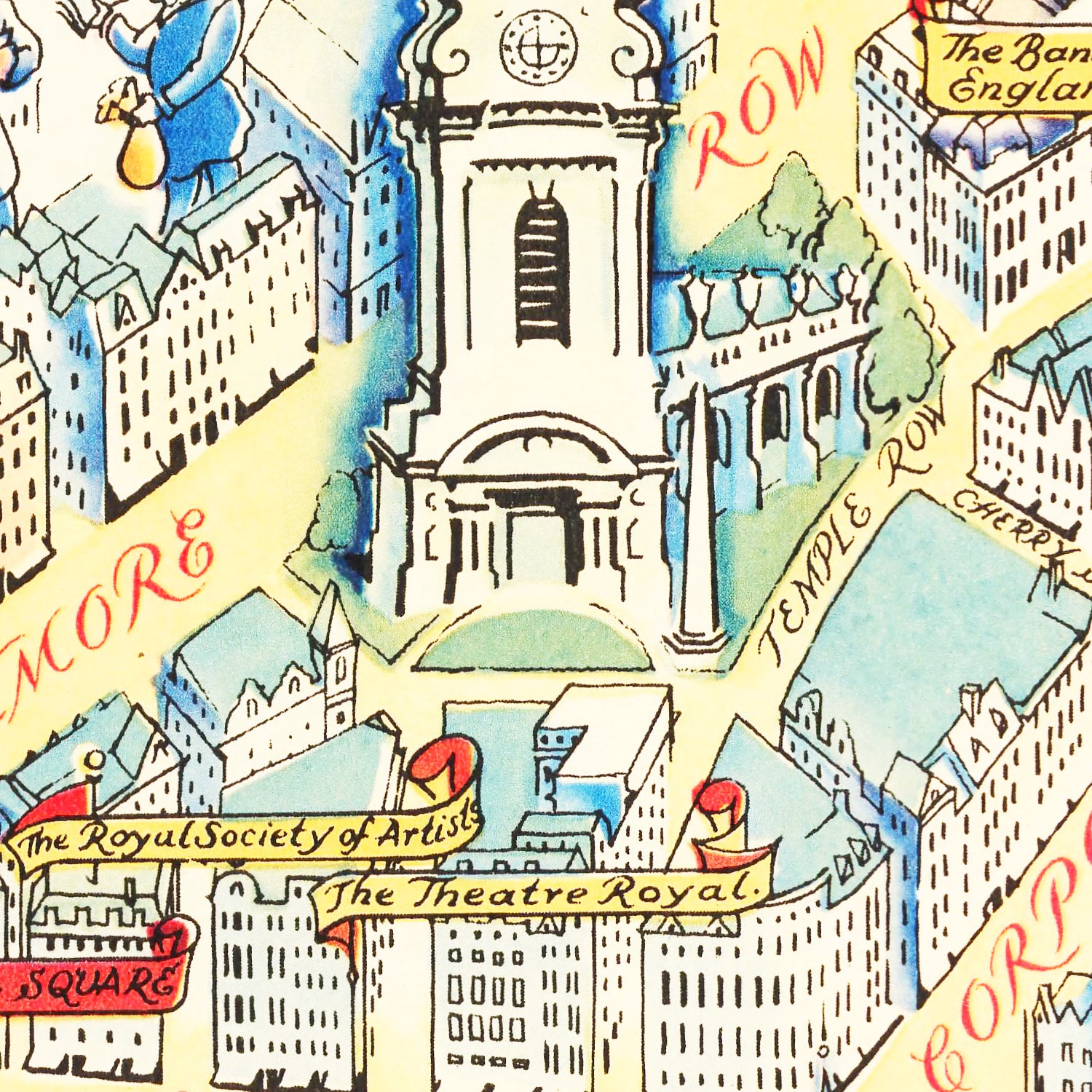 Restored historic details from the 1940 city map of Birmingham
