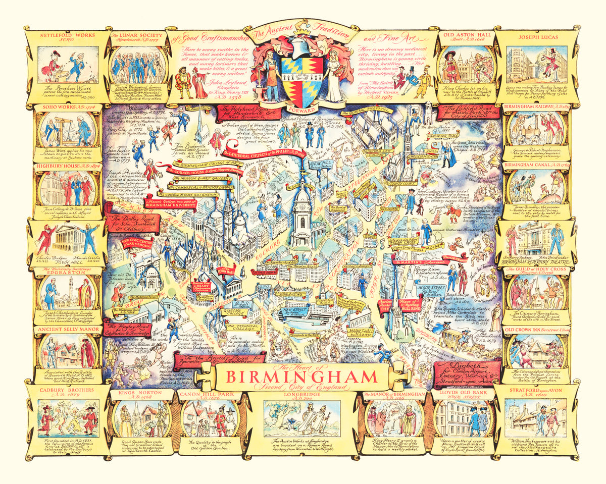 Preview of Vintage Map of Birmingham, England 1940