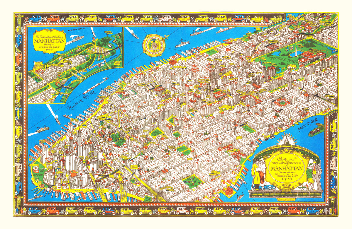 Preview of Vintage Map of Manhattan, New York 1926