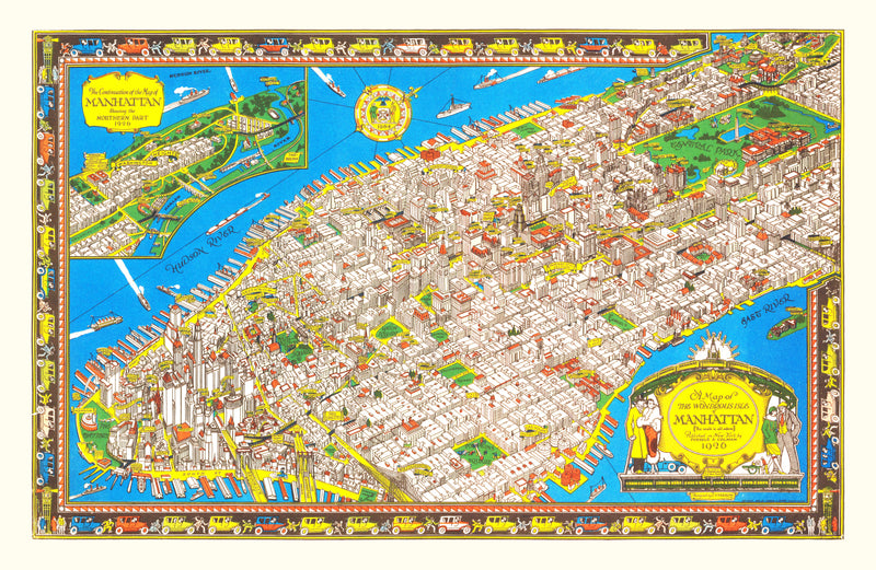 Size comparison using Vintage Map of Manhattan, New York 1926