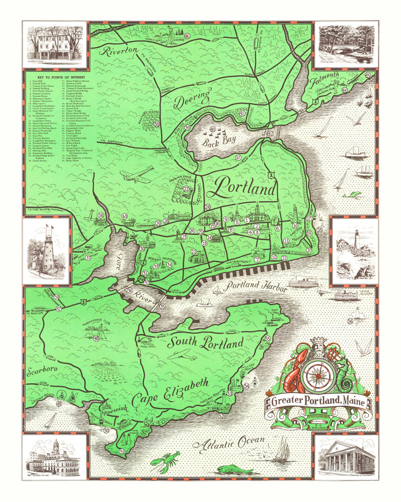 Size comparison using Vintage Map of Portland, Maine 1948