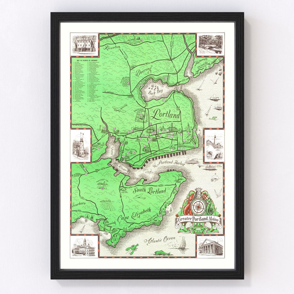 Portland Vintage Map 1948