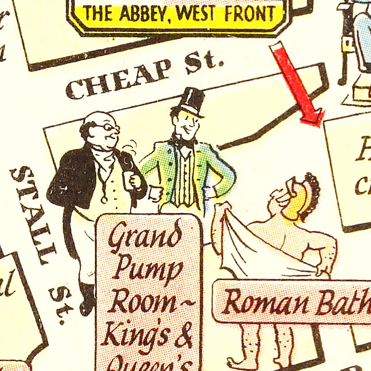 Restored historic details from the 1948 city map of Bath