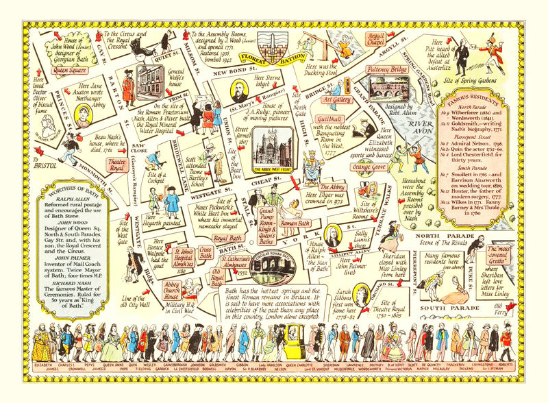 Size comparison using Vintage Map of Bath, United Kingdom 1948