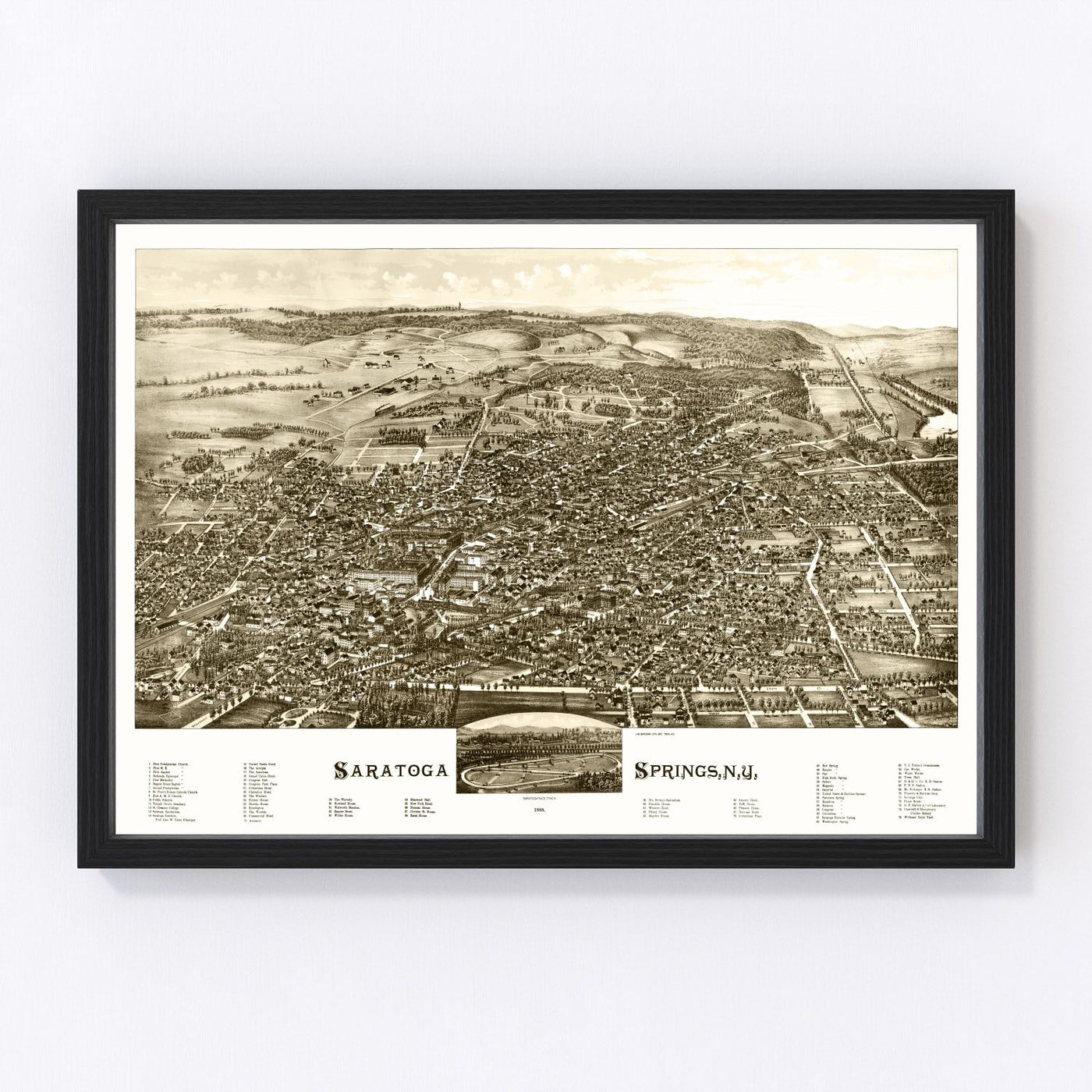 Saratoga Springs Vintage Map 1888