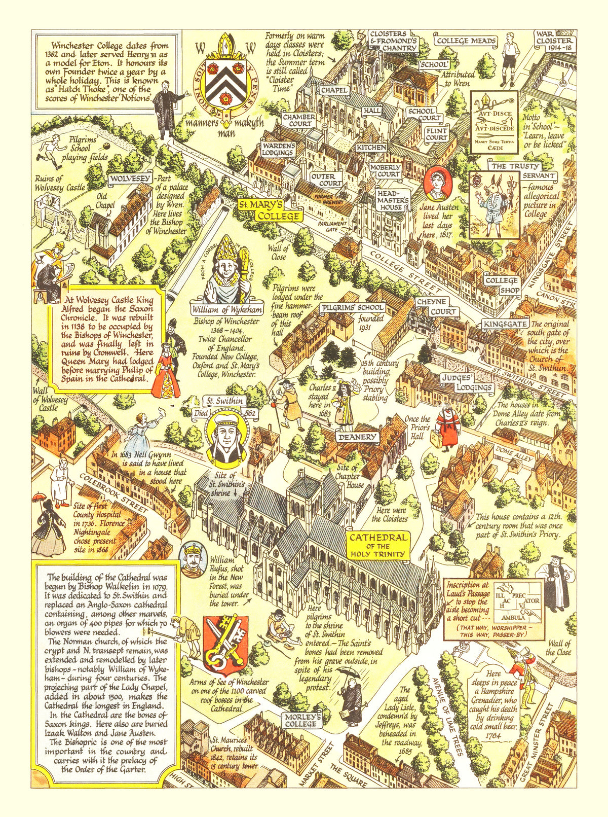 Preview of Vintage Map of Winchester, England 1948