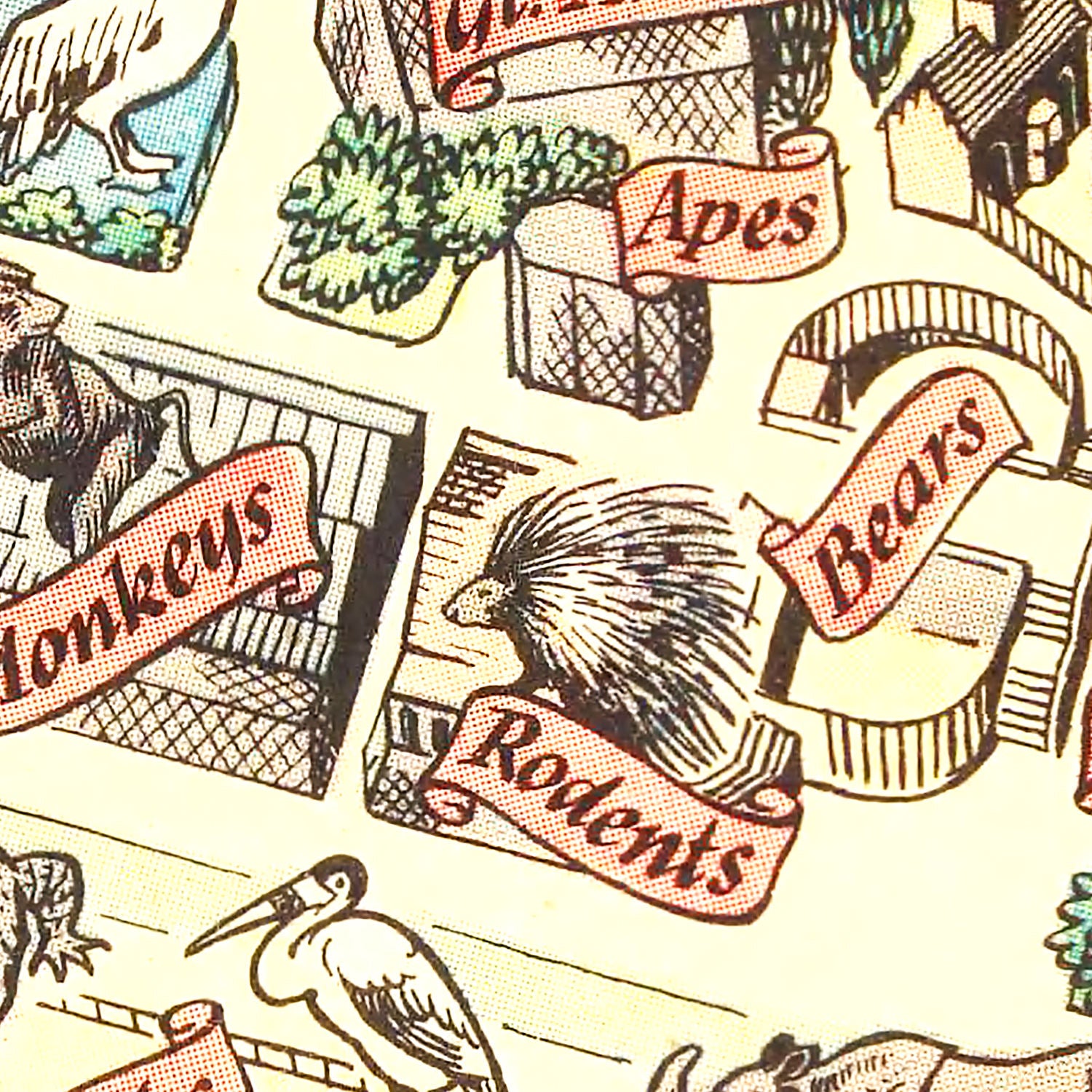 Restored historic details from the 1947 misc. attraction map of London