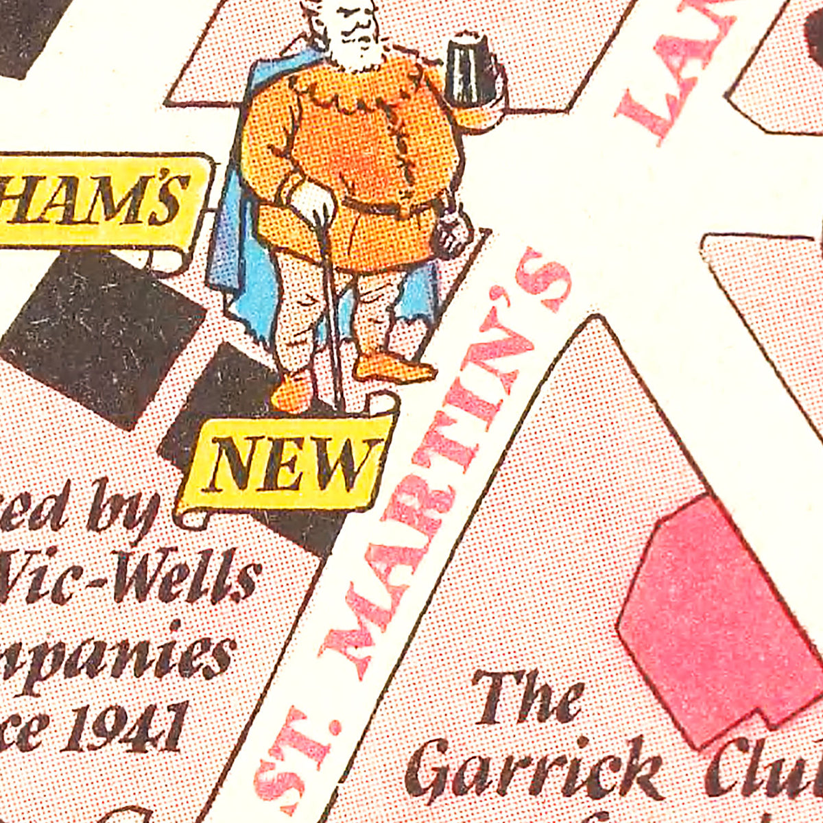 Restored historic details from the 1948 misc. attraction map of London
