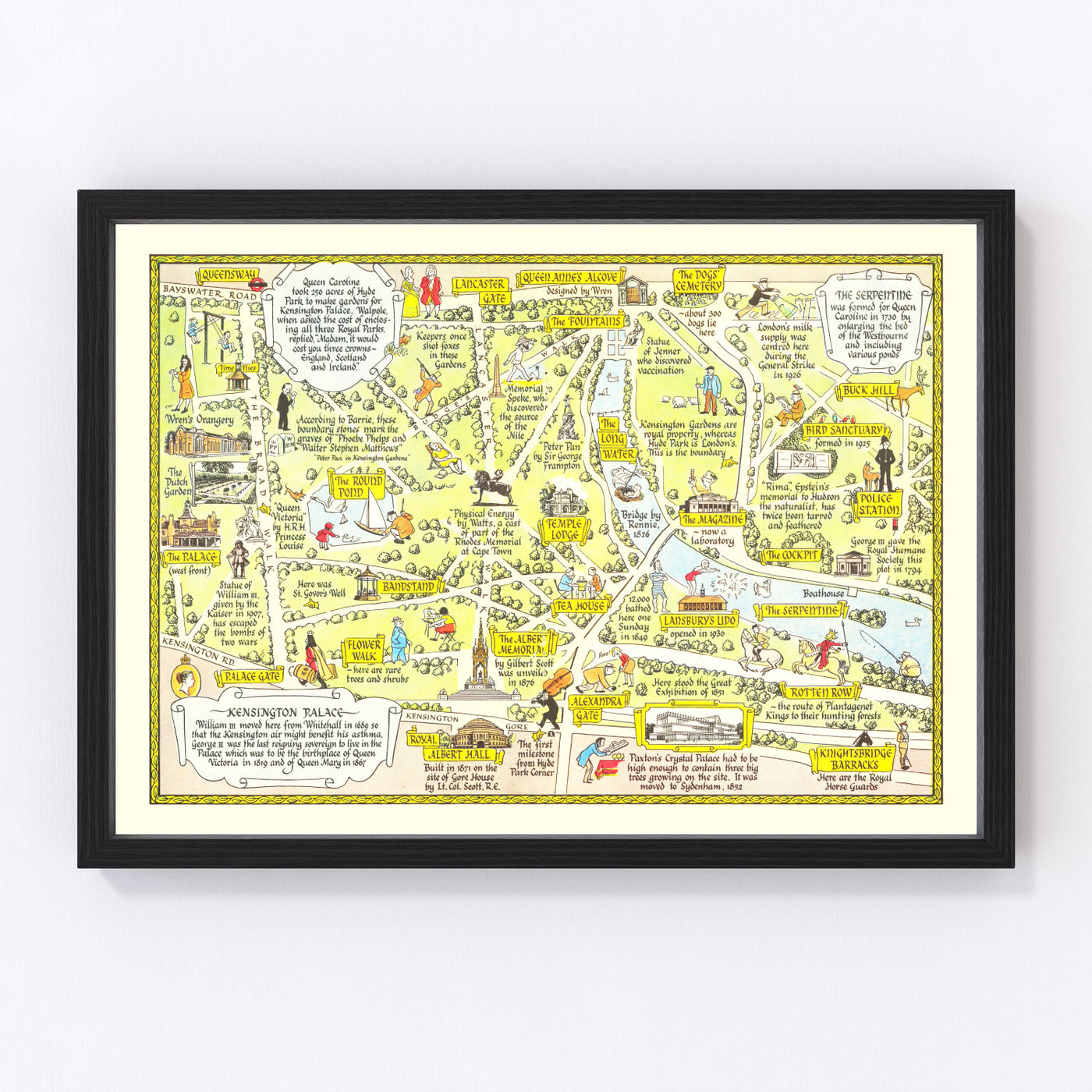 Kensington Palace Vintage Map 1948