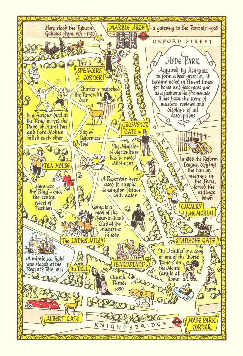 Size comparison using Vintage Map of Hyde Park, 1948
