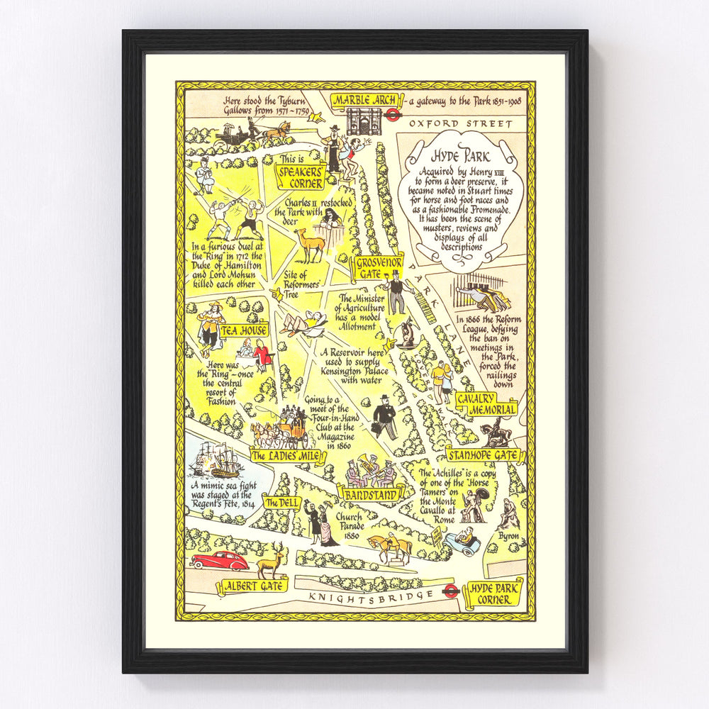 Hyde Park Vintage Map 1948