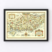 England's South Coast Vintage Map 1932