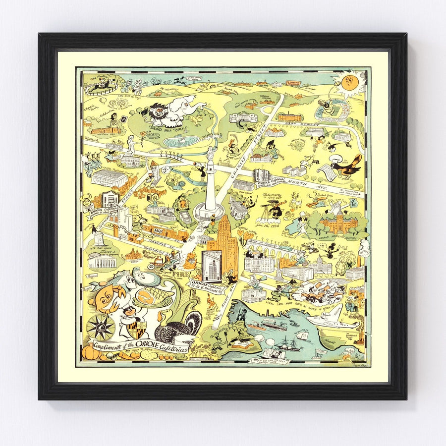 Baltimore Vintage Map 1947