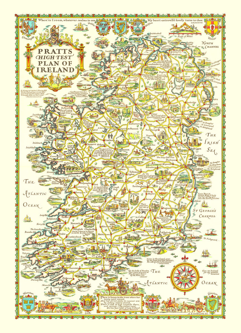 Size comparison using Vintage Map of Ireland 1933