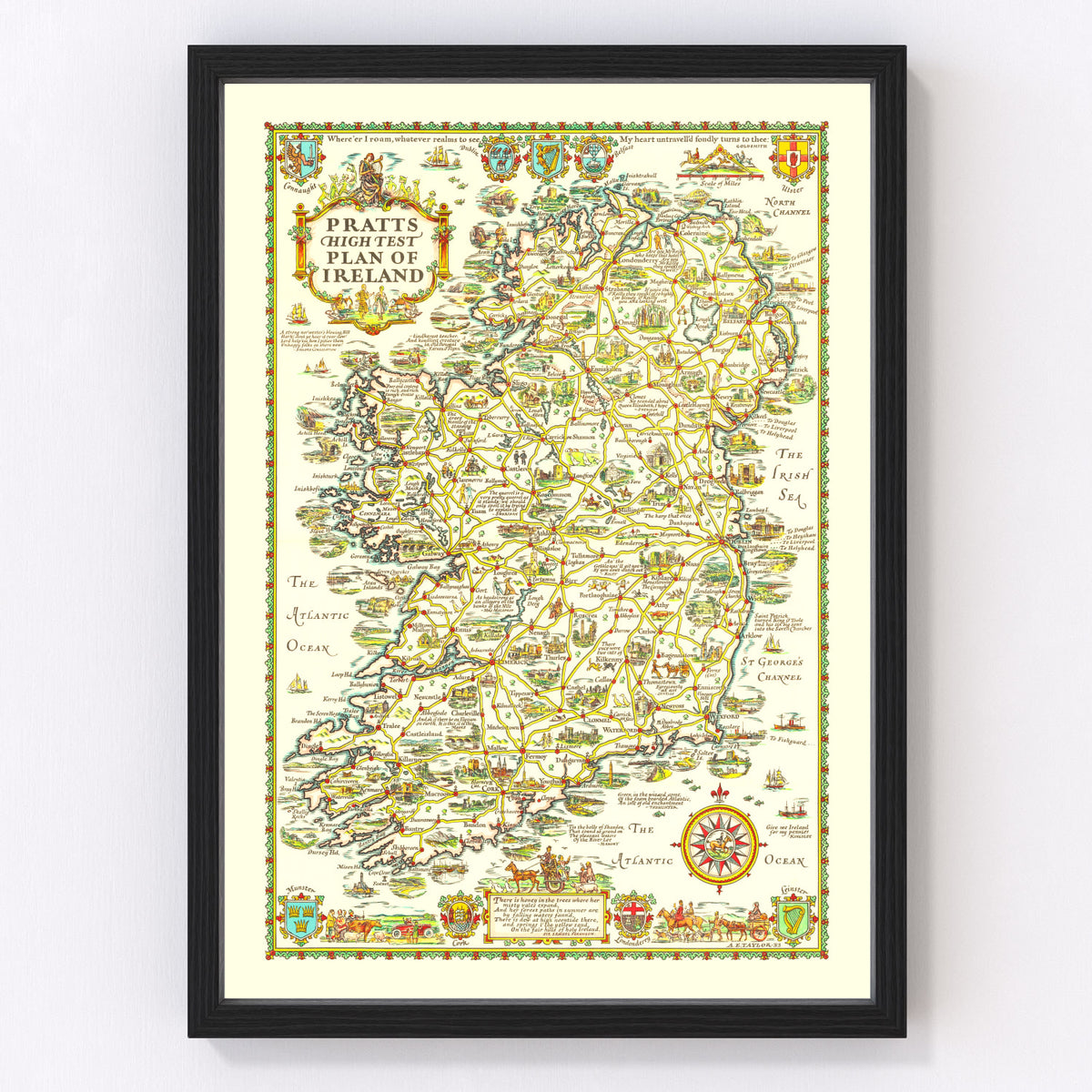 Ireland Vintage Map 1933