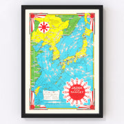 Japan Vintage Map 1944