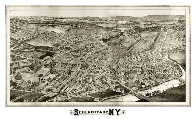 Size comparison using Vintage Map of Schenectady, New York 1882