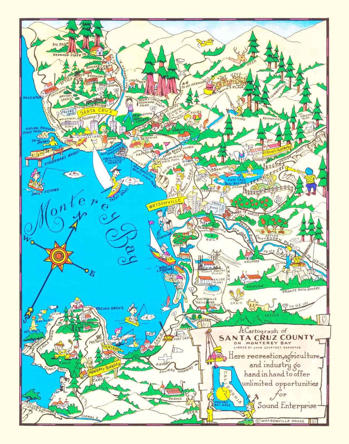 Preview of Vintage Map of Santa Cruz County, California 1966