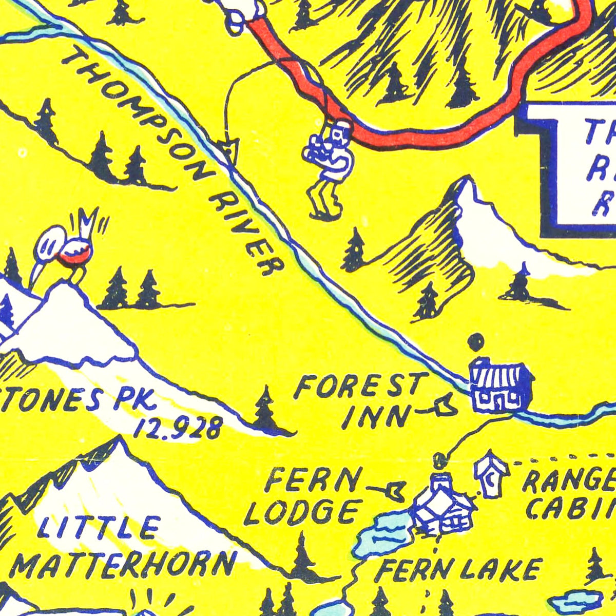 Restored historic details from the 1948 national park map of County, Colorado