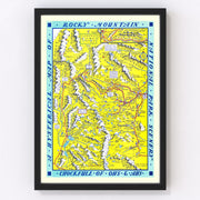 Rocky Mountain National Park Vintage Map 1948