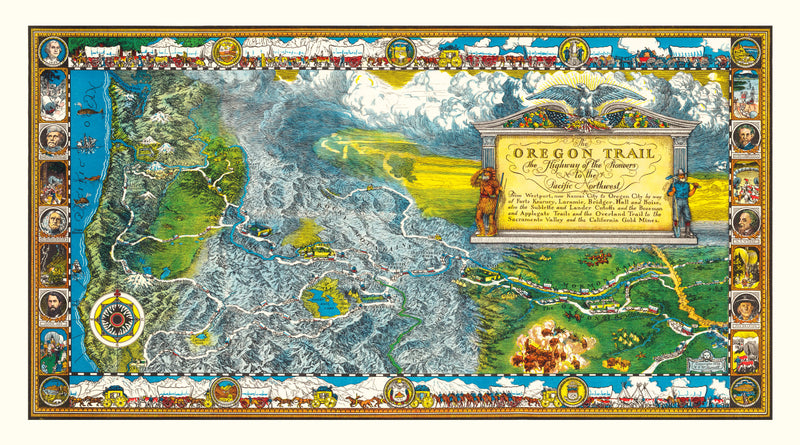 Size comparison using Vintage Map of Oregon Trail, 1932