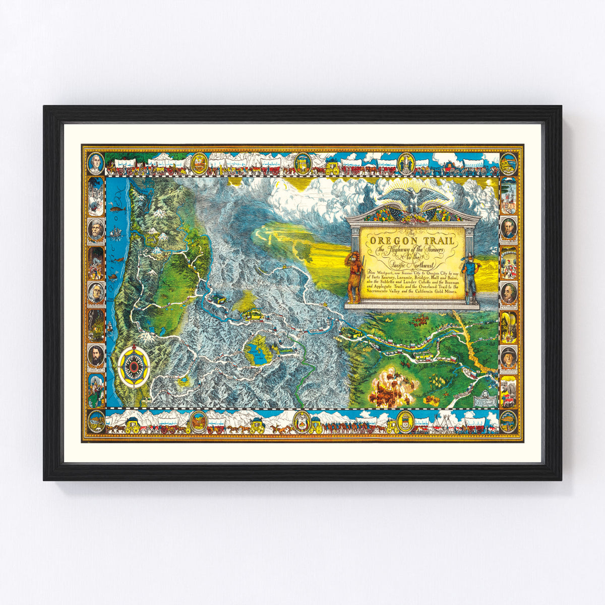 Oregon Trail Vintage Map 1932