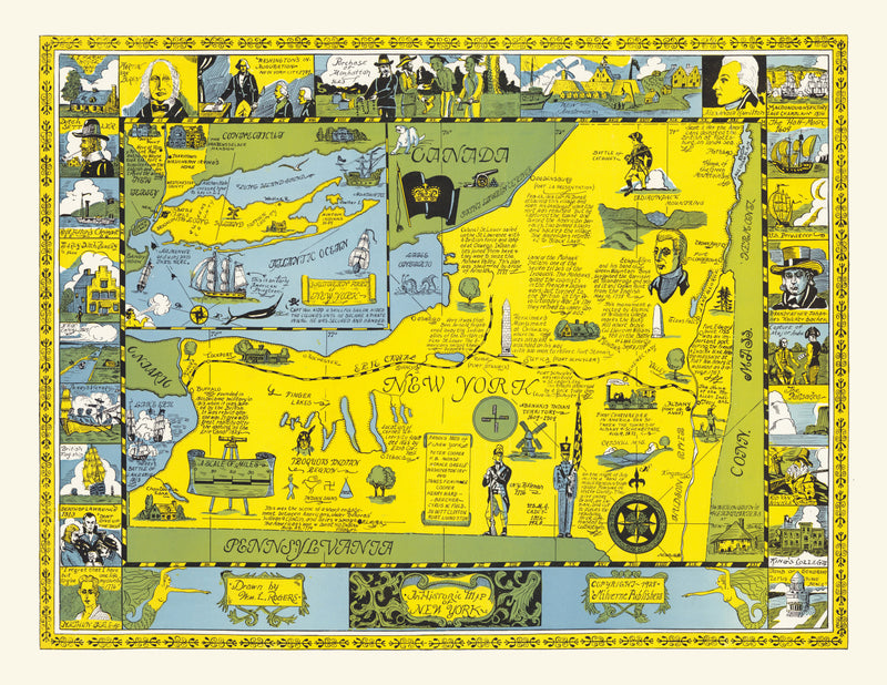 Size comparison using Vintage Map of New York 1928