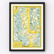 Eastern Maryland Shore Vintage Map 1957